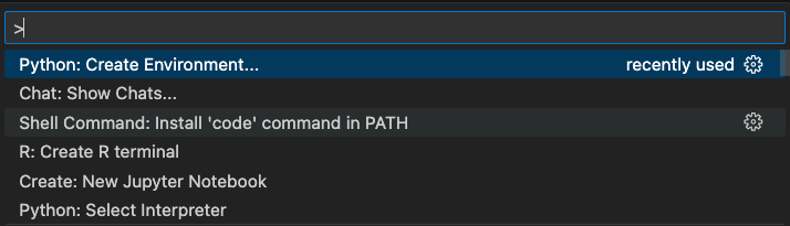 Python command palette
